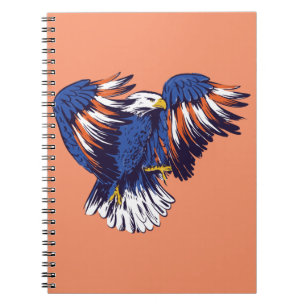 American Eagle mit den USA Flag Colors Notizblock