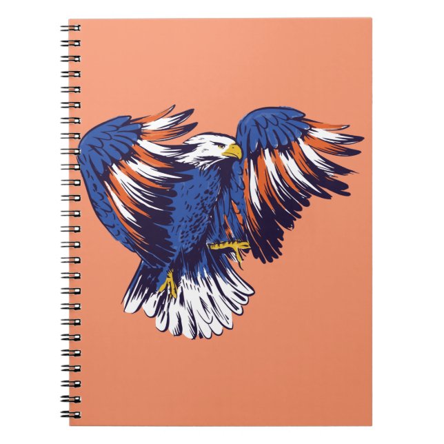 American Eagle mit den USA Flag Colors Notizblock (Vorderseite)