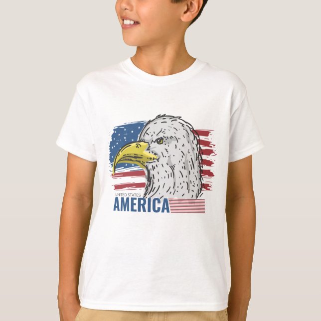 American Eagle mit Flag T - Shirt (Vorderseite)