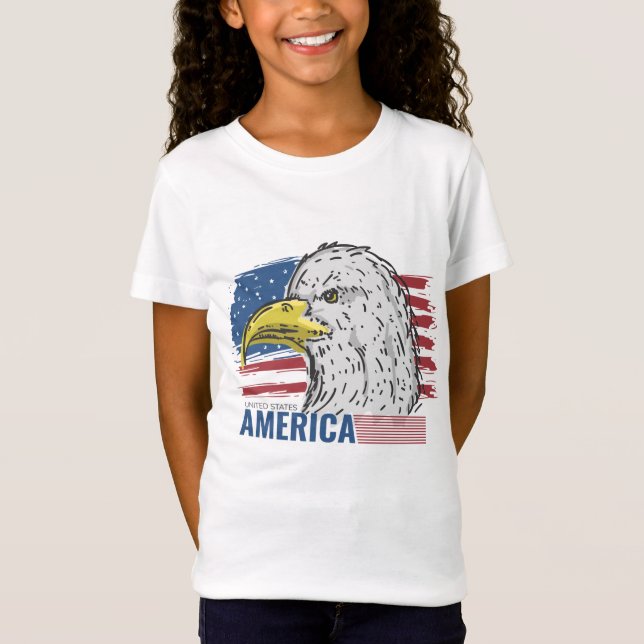 American Eagle mit Flag T - Shirt (Vorderseite)