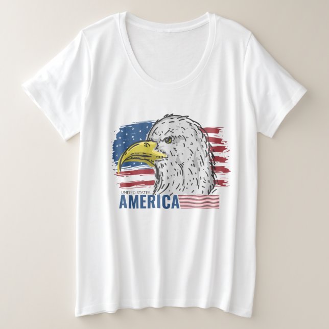 American Eagle mit Flag T - Shirt (Design vorne)