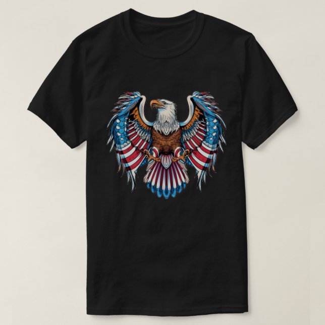 American Eagle Patriotic USA Flagge T-Shirt (Design vorne)