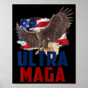 American Eagle Patriotic Vathers Day Ultra MAGA Fl Poster
