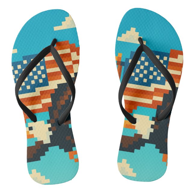 American Eagle Pixel Art Flip Flops (Fußbett)