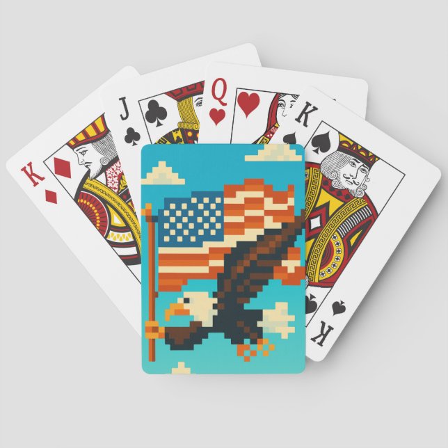 American Eagle Pixel Art Playing Cards Spielkarten (Rückseite)