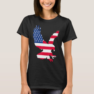 American Eagle Red White Blue Flag Flying Bald Eag T-Shirt