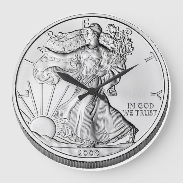 American Eagle Silver Bullion Coin Große Wanduhr (Vorderseite)