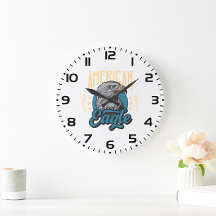 American Eagle Superior Quality Vintag Patriotic Große Wanduhr