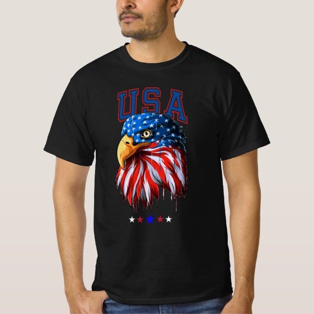 American Eagle  USA American 4th Of July patriotic T-Shirt (Vorderseite)