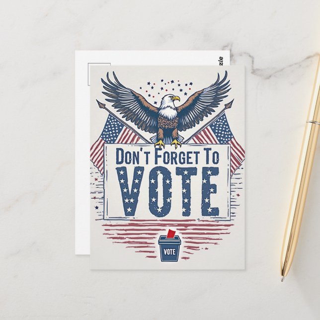 American Eagle Vote Reminder Postkarte (Vorderseite/Rückseite Beispiel)