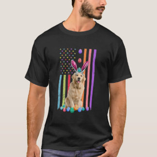 American Ei Flag Golden Retriever Dog T-Shirt