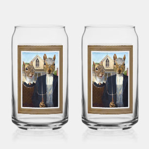 American Eichhörnchen Gothic - lustig Dosenglas