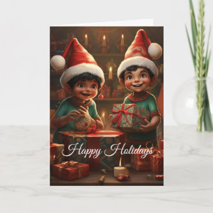 American Elf Holiday Card Karte