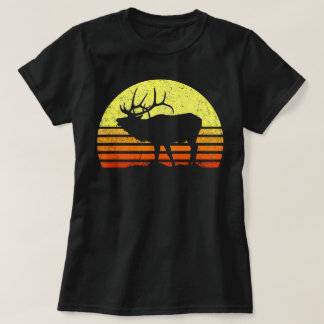 American Elk Hunter Dad Vintage Retro Sun Bow T-Shirt
