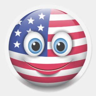 American Emoji Runder Aufkleber