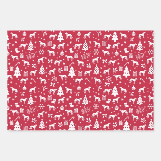 American English Coonhound Christmas Geschenkpapier Set (Vorderseite)