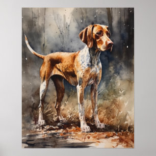 American English Coonhound Dog Art Print Poster