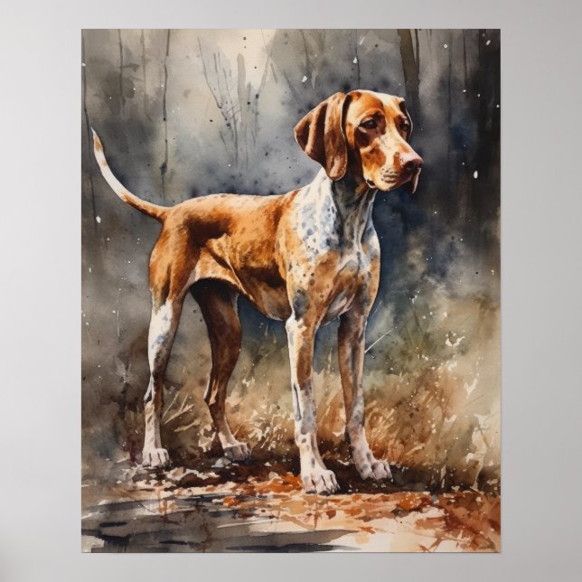 American English Coonhound Dog Art Print Poster (Vorne)