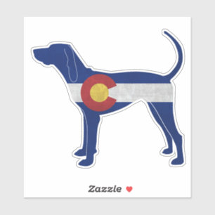 American English Coonhound Dog Breed Colorado Flag Aufkleber