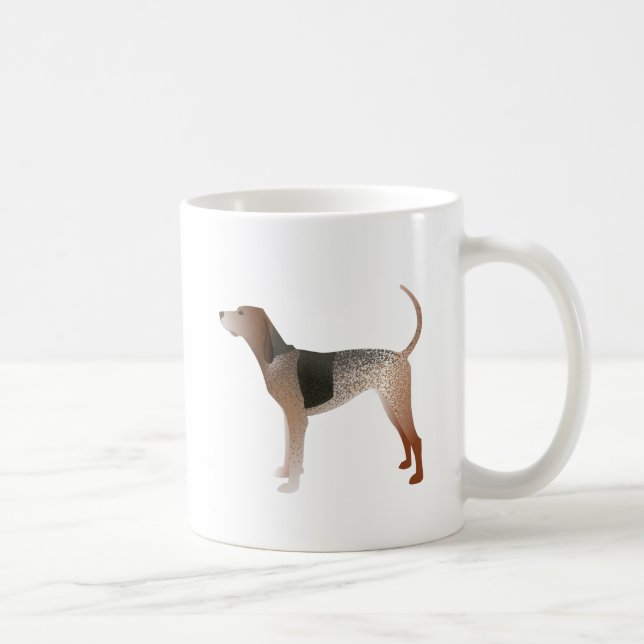 American English Coonhound Dog Silhouette Kaffeetasse (Rechts)