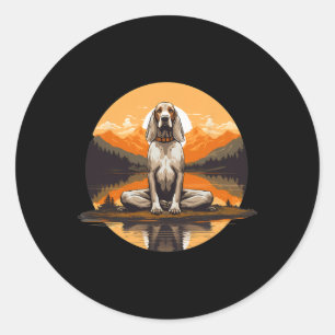 American English Coonhound Hund Meditation Yoga Mä Runder Aufkleber