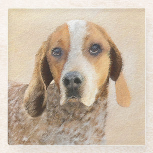 American English Coonhound Painting - Dog Art Glasuntersetzer