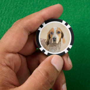 American English Coonhound Painting - Dog Art Pokerchips