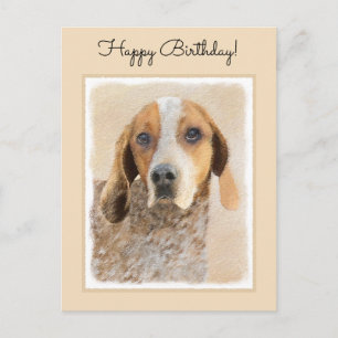 American English Coonhound Painting - Dog Art Postkarte