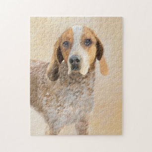 American English Coonhound Painting - Dog Art Puzzle