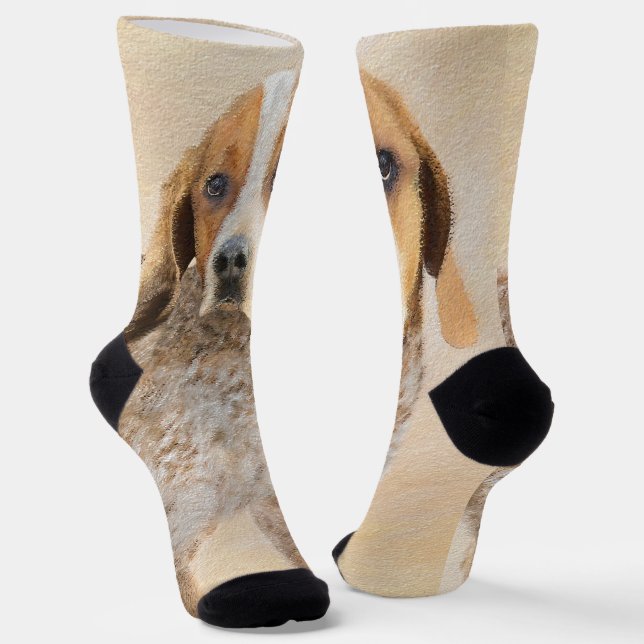 American English Coonhound Painting - Dog Art Socken (Gewinkelt)