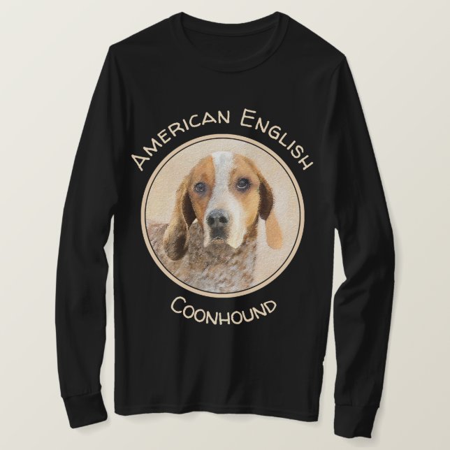 American English Coonhound Painting - Dog Art T-Shirt (Design vorne)