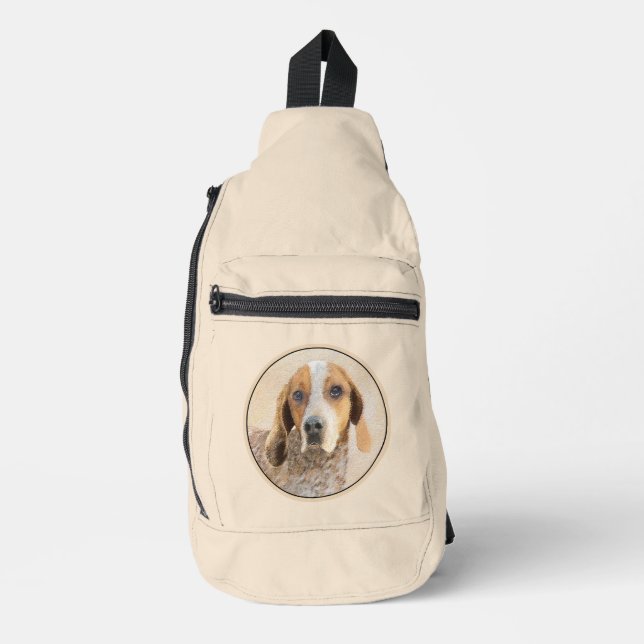 American English Coonhound Redtick Painting Dog Crossbody Bag (Vorderseite)