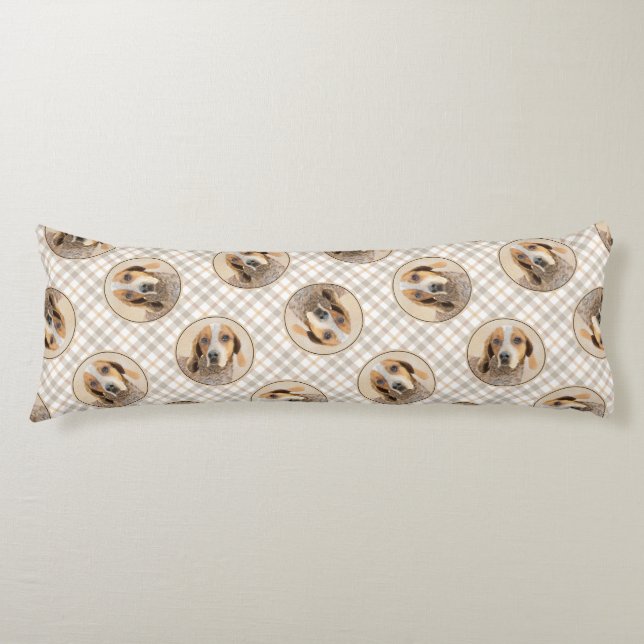 American English Coonhound Redtick Painting Dog Seitenschläferkissen (Vorderseite)