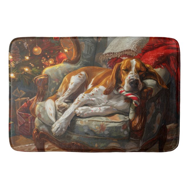American English Foxhound Dog Weihnachtsfest Badematte (Vorderseite)
