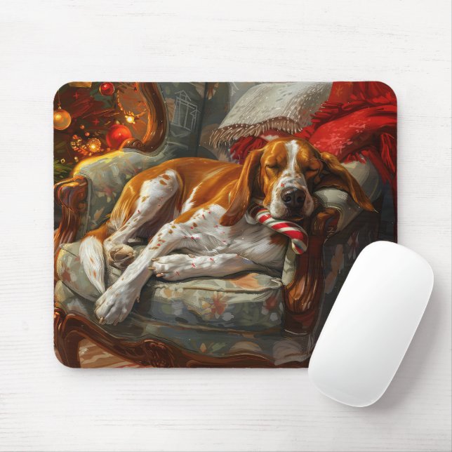 American English Foxhound Dog Weihnachtsfest Mousepad (Mit Mouse)