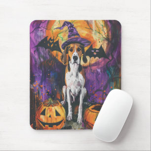 American English Foxhound Halloween Pumpkin Mousepad
