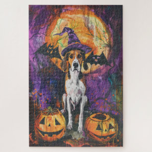 American English Foxhound Halloween Pumpkin Puzzle