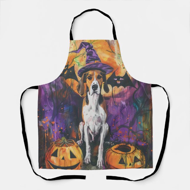 American English Foxhound Halloween Pumpkin Schürze (Vorderseite)