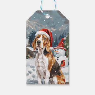 American English Foxhound Hund Winter Weihnachtsfr Geschenkanhänger