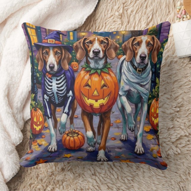 American English Foxhound in Halloween Costumes Kissen (Decke)