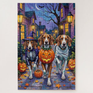 American English Foxhound in Halloween-Kostümen Puzzle