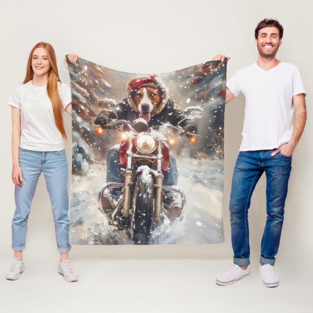 American English Foxhound Riding Bike Weihnachten Fleecedecke (Beispiel)