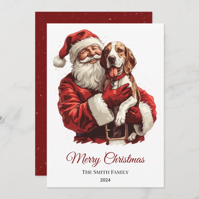 American English Foxhound Santa Claus Weihnachten (Vorne/Hinten)