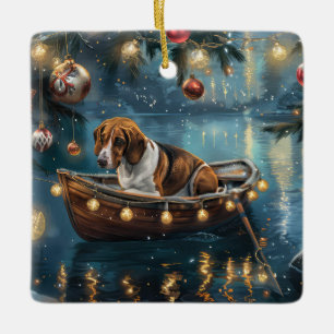 American English Foxhound Weihnachtsfest Reise Keramikornament