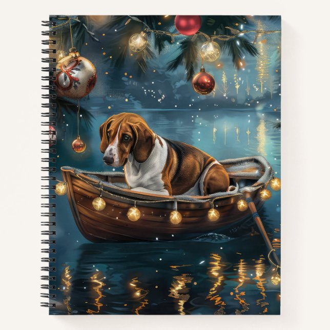 American English Foxhound Weihnachtsfest Reise Notizbuch (Vorderseite)