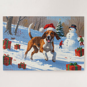 American English Foxhound Weihnachtsfest Schnee Puzzle