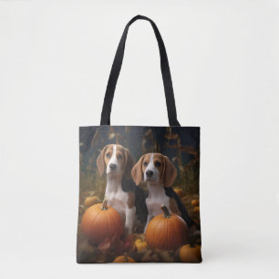 American English Foxhound Welpe Herbstfreude