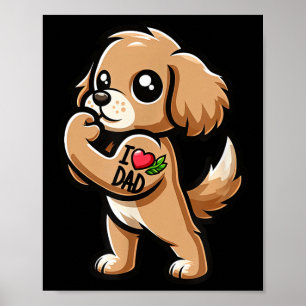 American Er Spaniel I Liebe Vater Funny Dog Tattoo Poster