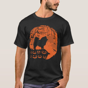 American Eskimo and Moon Halloween Hunde Liebhaber T-Shirt