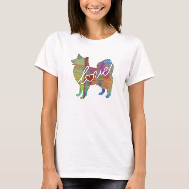 American Eskimo - Aquarell T-Shirt (Vorderseite)
